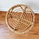 Vintage rattan stool in bohemian retro style - 1950s/1960s -