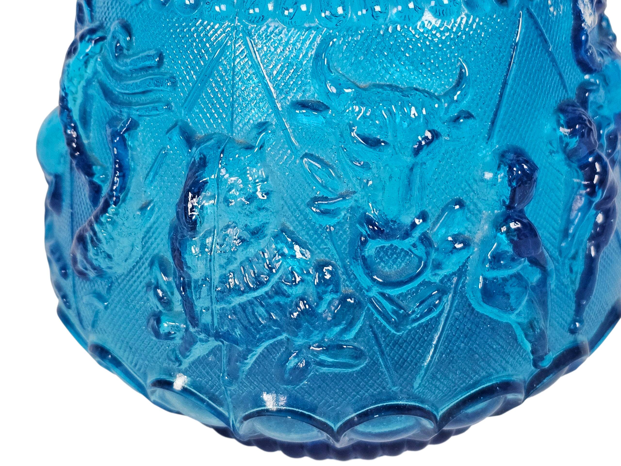 Empoli glass - Vintage vase - Zodiac - clear blue - Italy - 1960s