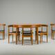 Danish Teak Extendable Dining Table and Chairs by Hans Olsen for Frem Røjle