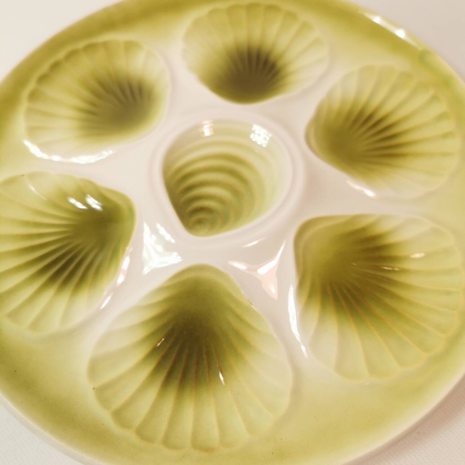 Set of 6 oyster plates Moulin des loups Orchies 1960s vintage