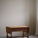 Danish folding table from the mid-century with a drawer in oak, Henning Kjærnulf, 1960s.