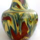 Brown, yellow and green marbled ceramic vase
