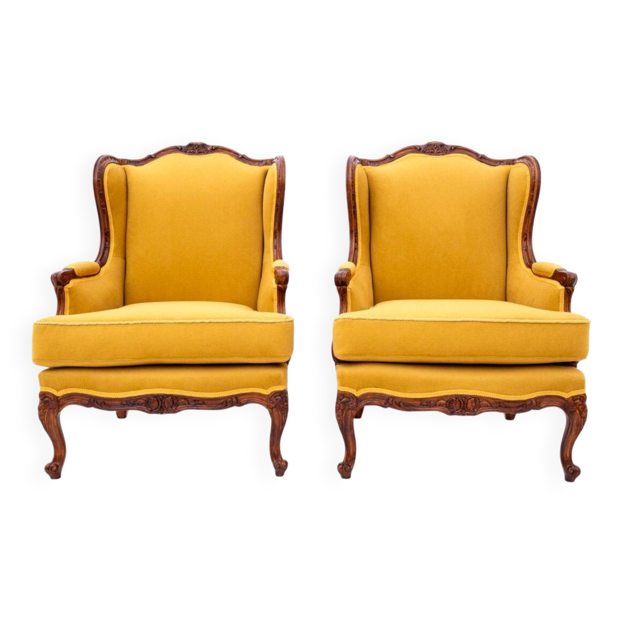 A pair of wing chairs, France, circa 1920. After renovation.