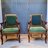 Pairz de fauteuils à crosse en acajou