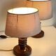 Pair of vintage wooden lamps