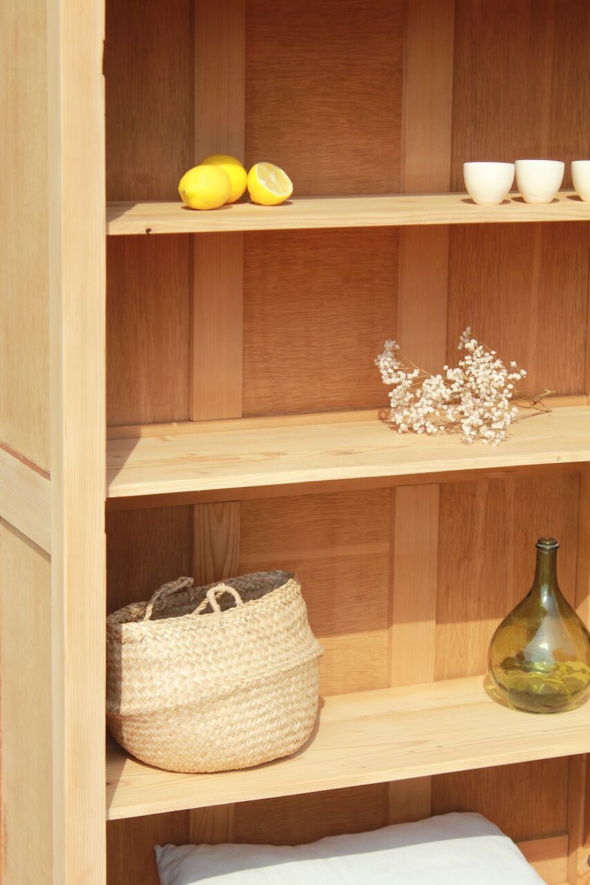 Vintage compass foot bookcase