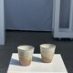 Set of 2 cups in Indonesian ceramic (brown & speckled glazed matte)