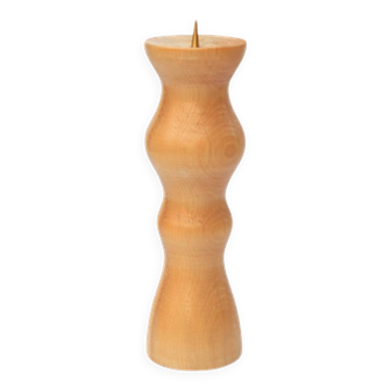 Wooden modernist candlestick, Denmark, 1970s.