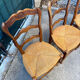 Set of 4 Provençal oak chairs with rush seats.