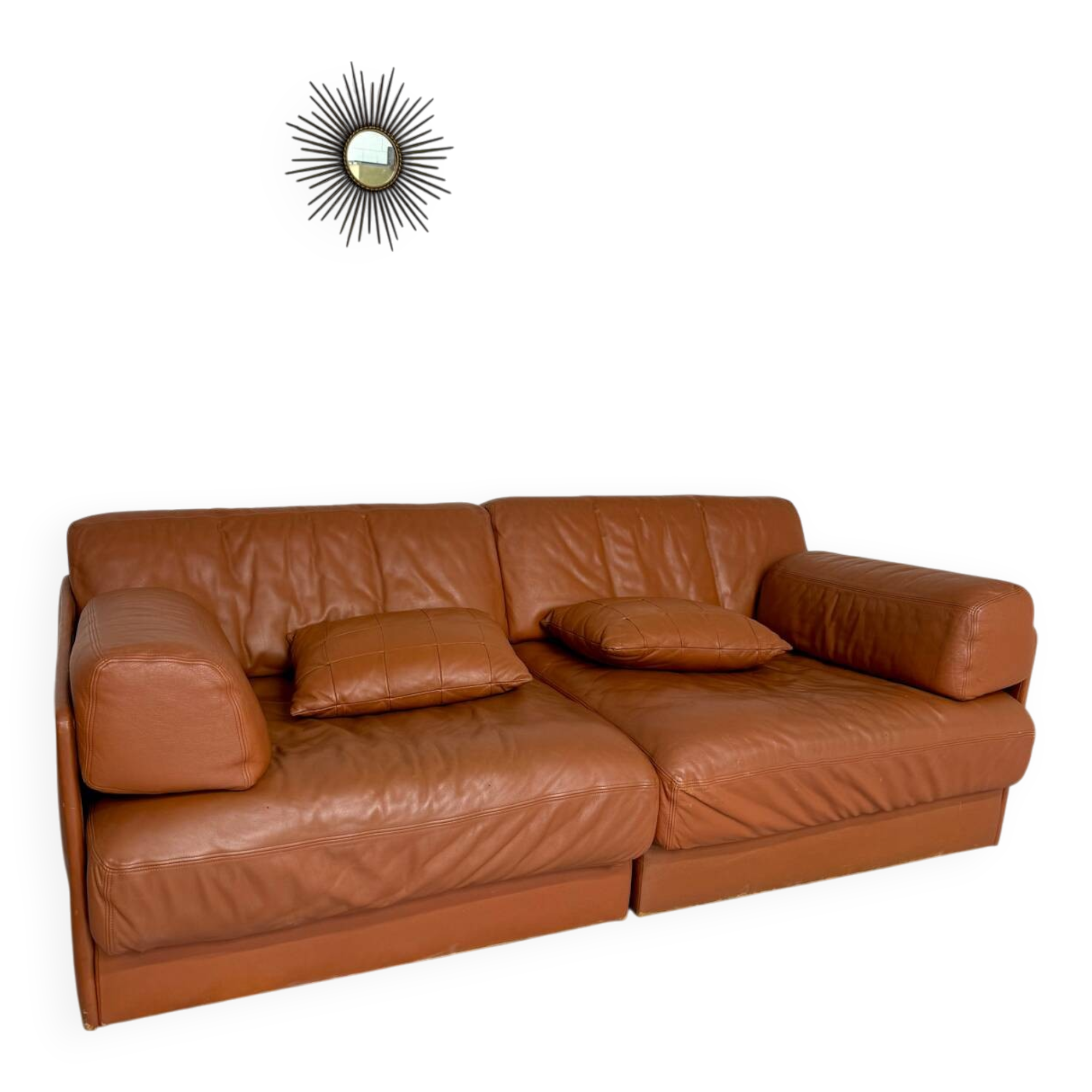 DESEDE ds 76 vintage design camel leather 2-seater sofa