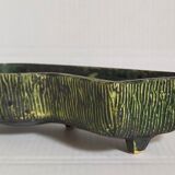 Vintage free-form tripod ceramic cactus planter