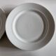 Set of 6 neo-classical pearl white porcelain dinner plates by Bareuther.