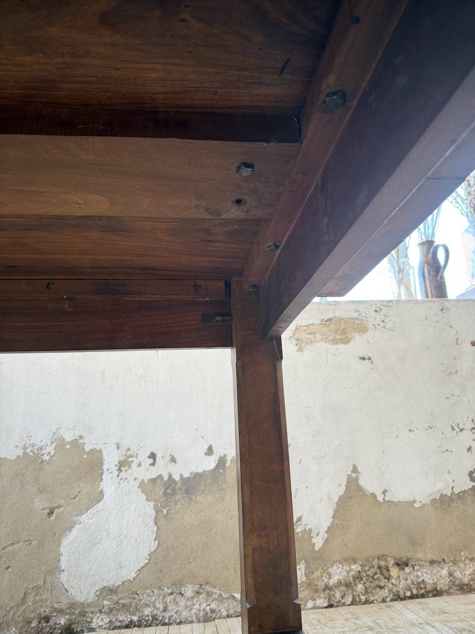 Rustic farmhouse table, solid oak, 2m