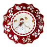 Assiette de Noël en forme de feuille rouge Villeroy & Boch, Toy’s Fantasy, bol avec bonhomme de neige