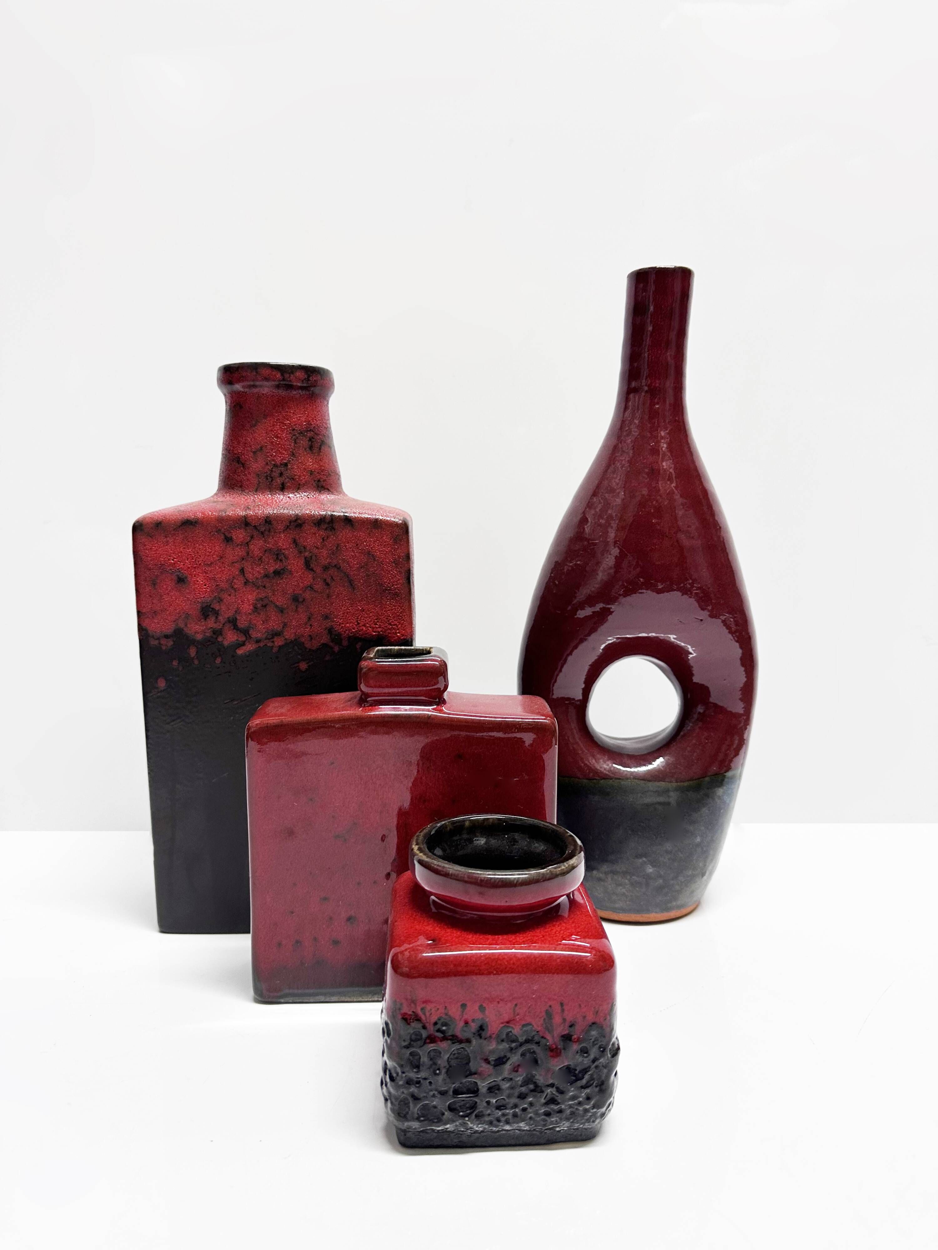 Set of four modernist ceramic vases. Germany, 1960s and 1970s.