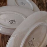 Set of 3 raviers Creil and Montereau pattern Carnations