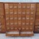 Apothecary or trade cabinet in fir with 53 drawers.
