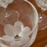 Lot de 6 verres à vin blanc en cristal gravé fleur – Verres vintage él