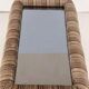1970s vintage coffee table with velvet frame and glass top