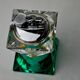 Lighter faceted by Seguso, green and transparent murano glass, Italy, 1970