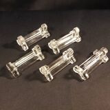 5 anciens porte-couteaux en verre
