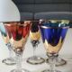 Lot 5 Glasses Digestif/Liqueur. Flamed decoration. Murano 1950