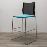 Majencia stool in imitation leather blue