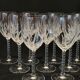 12 White Wine Glasses in Arques Crystal, Fleury Cut Flamépis Pattern