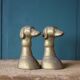Vintage brass dog head bookends, brass greyhound animals, paperweight, library, office
