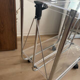 Folding dessert table in acrylic on wheels