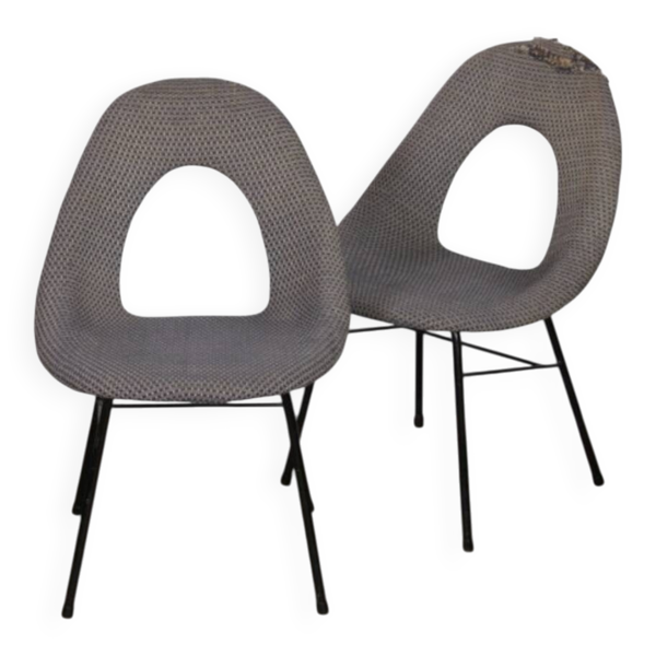 Suite de 2 chaises vintage, fabrication tchèque, 1960