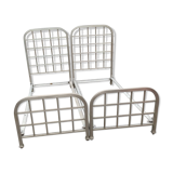 Pair of nickel-plated bronze beds circa 1920