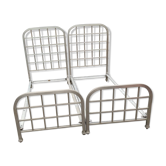 Pair of nickel-plated bronze beds circa 1920