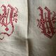 Nappe en toile de chanvre brut 19e brodée XXL
