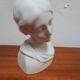 Bust biscuit porcelain Limoges young woman head after Donatello