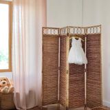 Vintage Italian rattan and bamboo room divider
