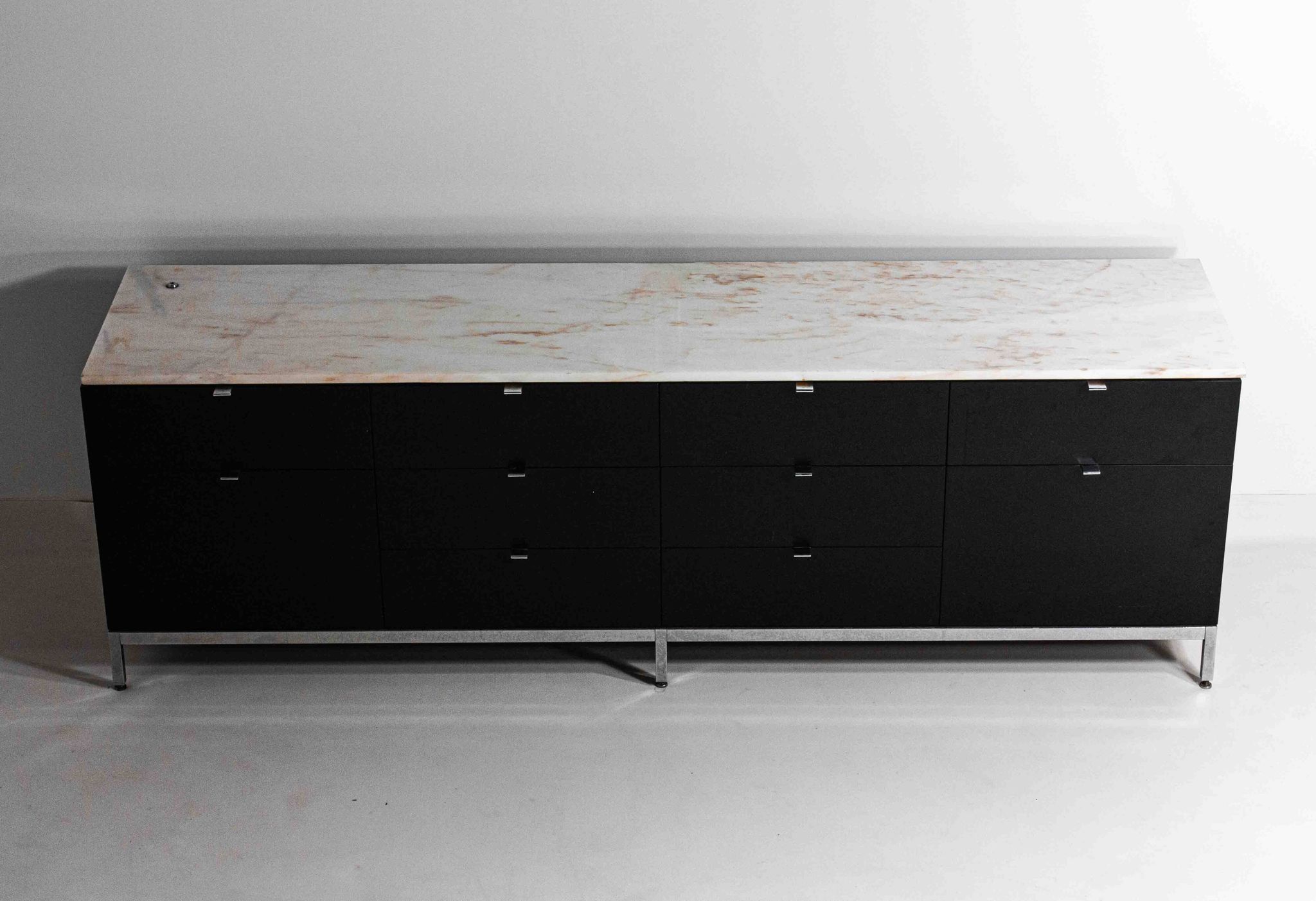 Executive sideboard by Florence Knoll with 'rosé aurore' marble top