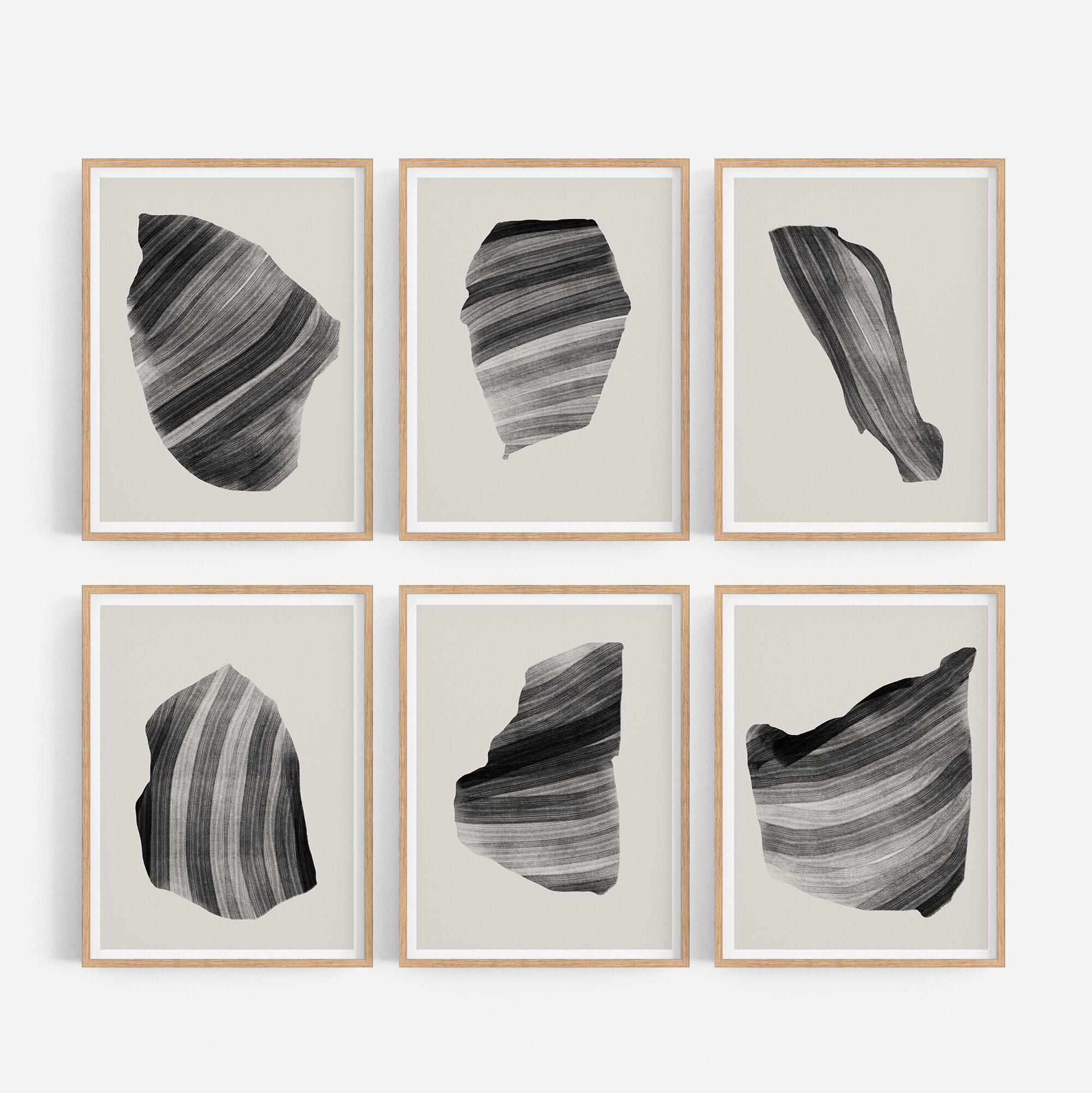 Lot de 6 tirages giclées abstraits, A4