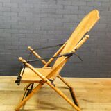 Antique safari campaign lounge folding chair, Spain 19th century