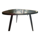 Triangular Formica side table with patterns, vintage 70s