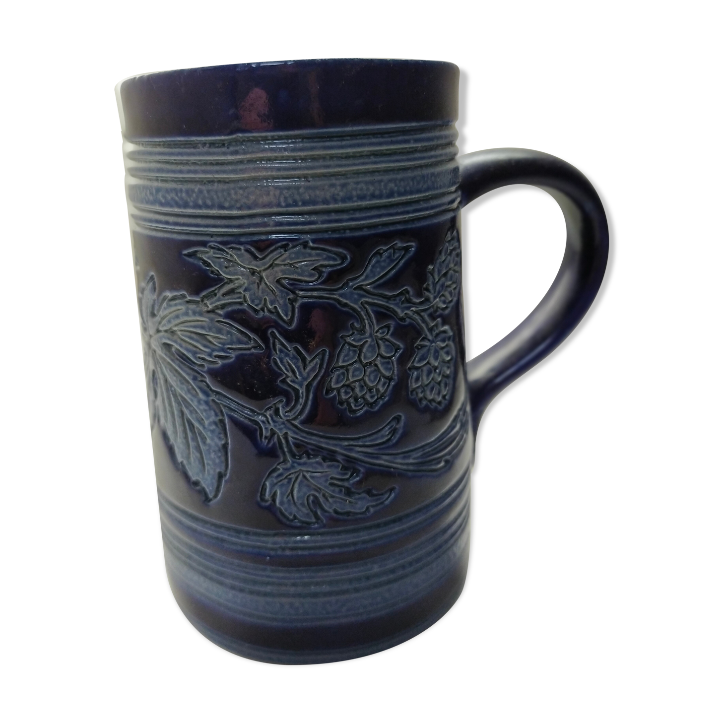 mug in blue Alsace sandstone signed