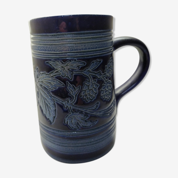 mug in blue Alsace sandstone signed