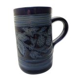 mug in blue Alsace sandstone signed