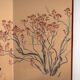 Ancient Japanese folding screen with two panels on a gold background – Japan, circa 1920
