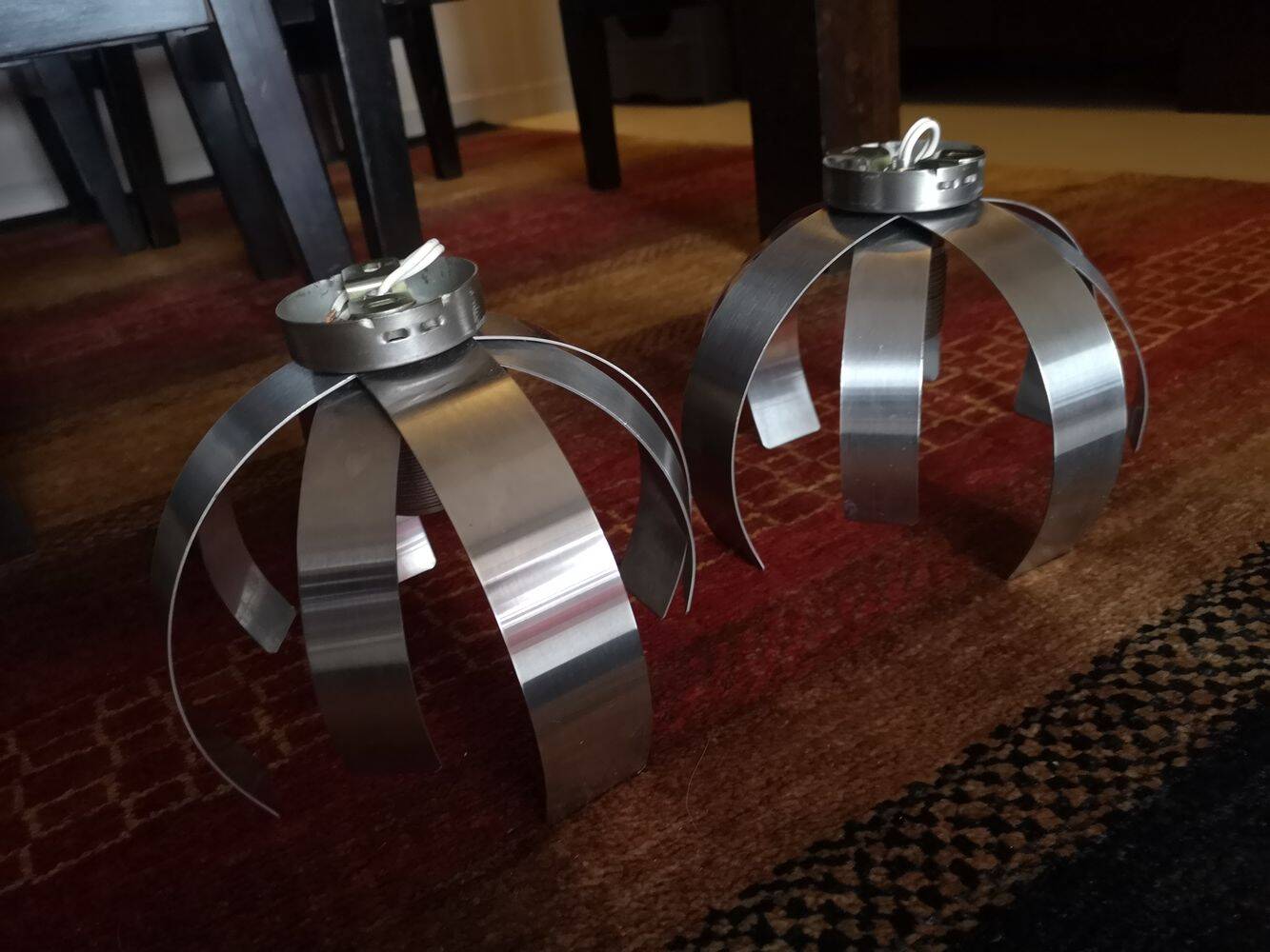 Pair of brushed steel wall lights - attr. to Jocelyne Trocmé - 1970s