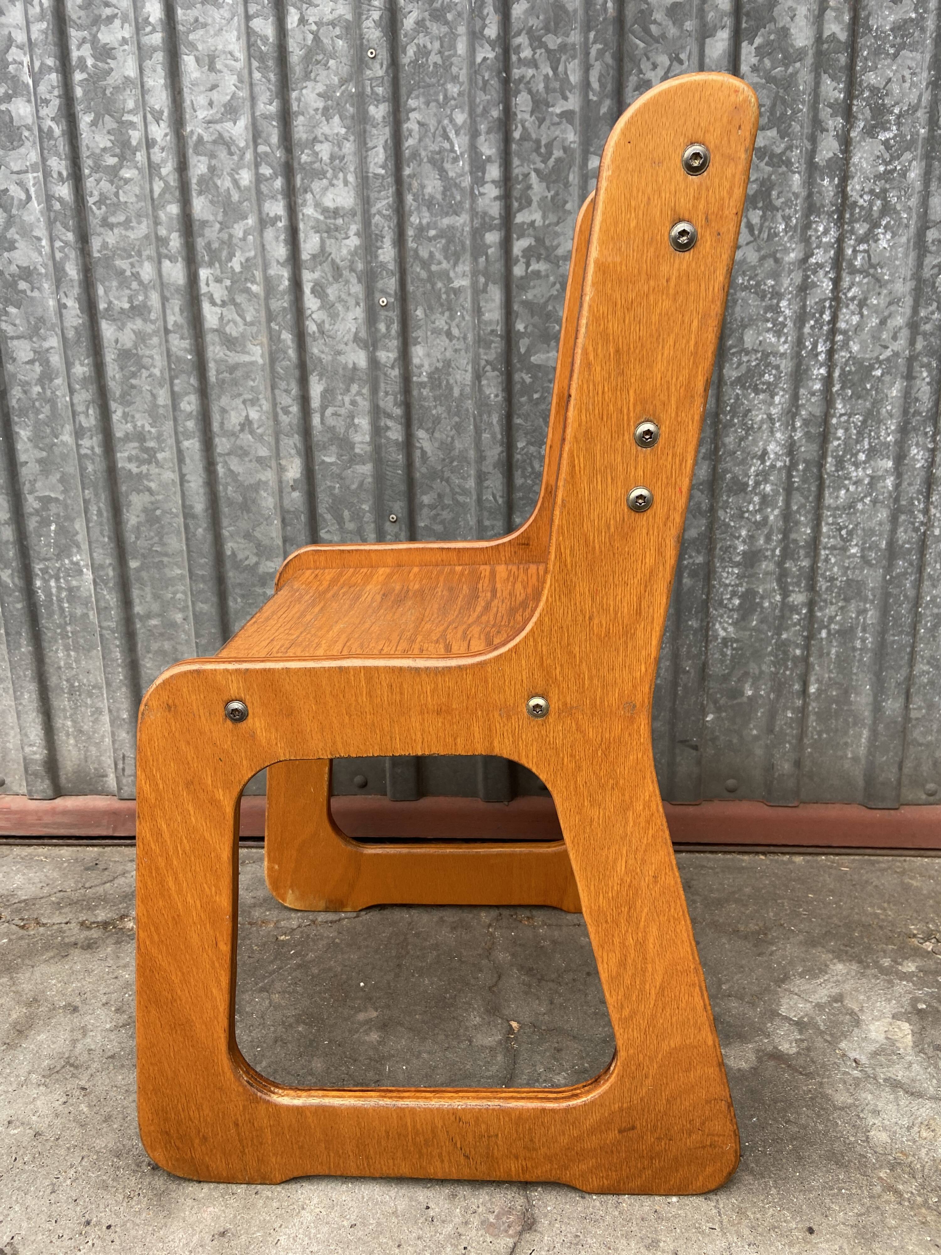 Small child school chair baby desk chair design 70s Montessori
