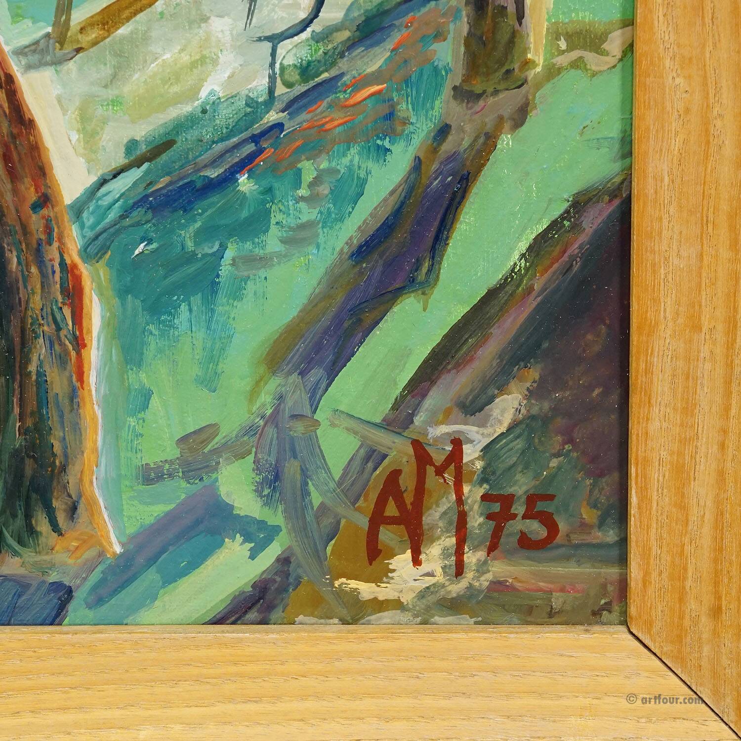 Tree in Bloom – Original Painting by Alexander Michael, 1975
