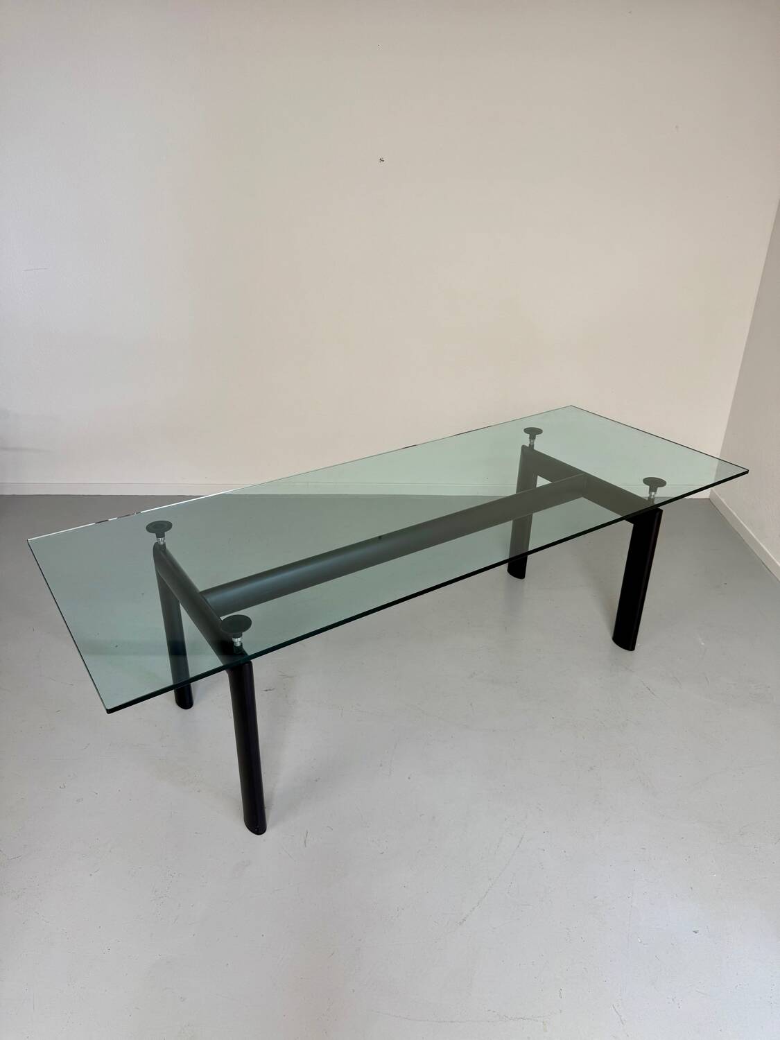 Le Corbusier Cassina LC6 vintage glass dining table