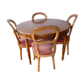 Table and chairs Louis-Philippe style cherrywood