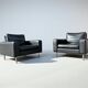 Lot de 2 fauteuils en cuir au design vintage